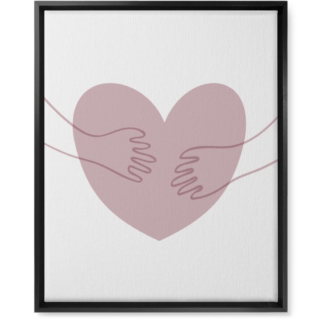 Hugs and Heart - Pink Wall Art, Black, Single piece, Canvas, 16x20, Pink
