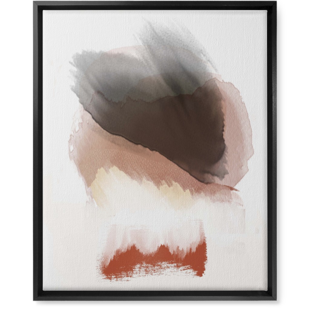 Abstract Sunset - Neutral Wall Art, Black, Single piece, Canvas, 16x20, Pink, Bright Pink