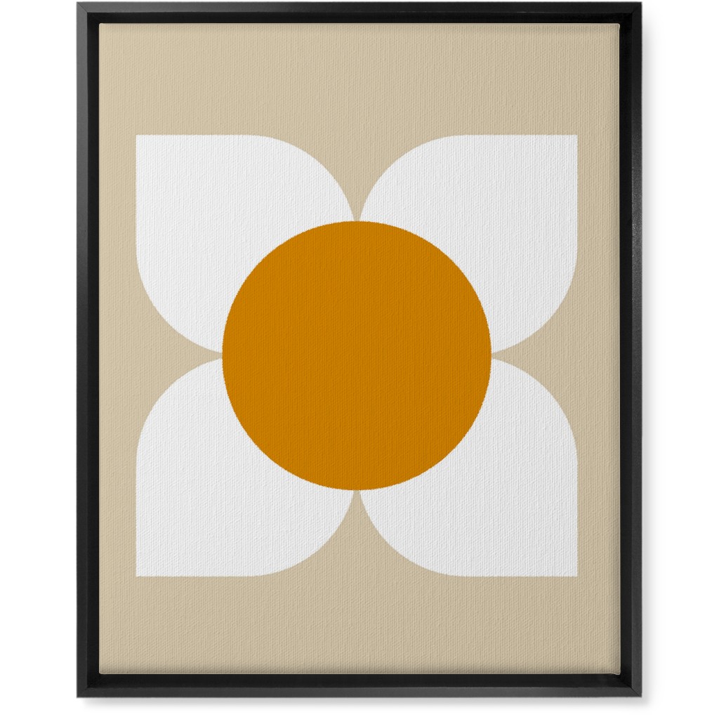 Bold Flower - Beige Wall Art, Black, Single piece, Canvas, 16x20, Beige, Pearl