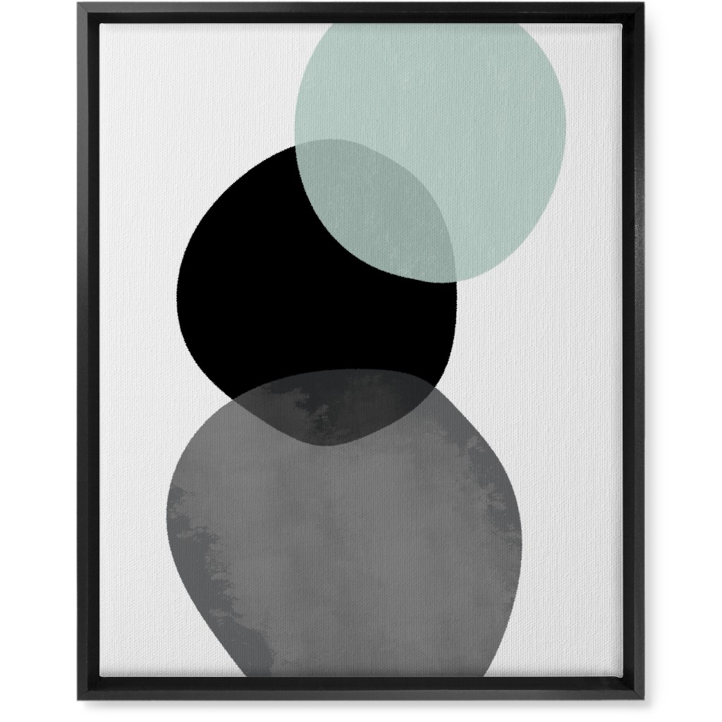 Stones Wall Art, Black, Single piece, Canvas, 16x20, Green