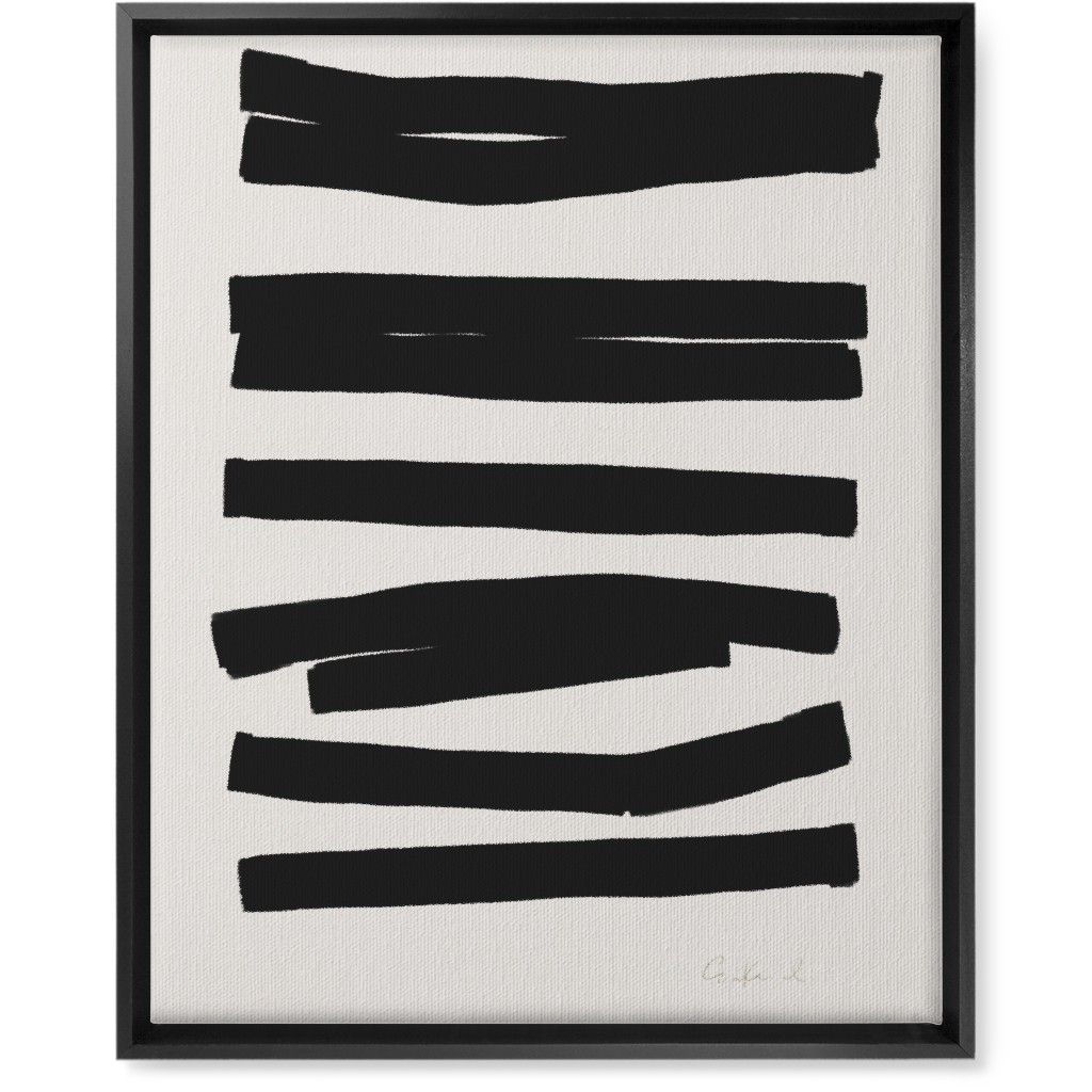 Bold Stripes Abstract Ii Wall Art, Black, Single piece, Canvas, 16x20, Black