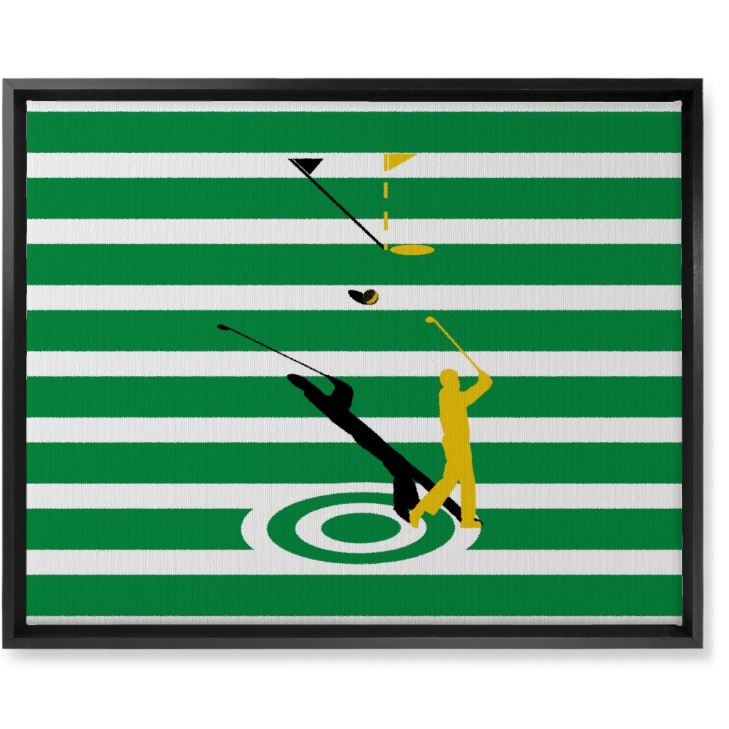 Golf Golden Shot - Green Wall Art, Black, Single piece, Canvas, 16x20, Green, Classic Green