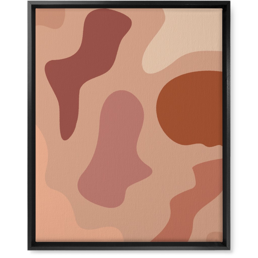 Modern Abstract Canyon - Warm Wall Art, Black, Single piece, Canvas, 16x20, Pink, Bright Pink