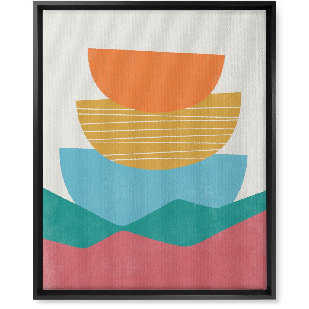 Flourish Abstract - Multi Wall Art, Black, Single piece, Canvas, 16x20, Multicolor