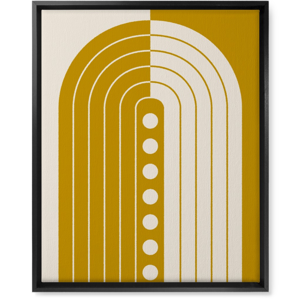 Divided Rainbow - Mustard and Beige Wall Art, Black, Single piece, Canvas, 16x20, Yellow, Classic Yellow