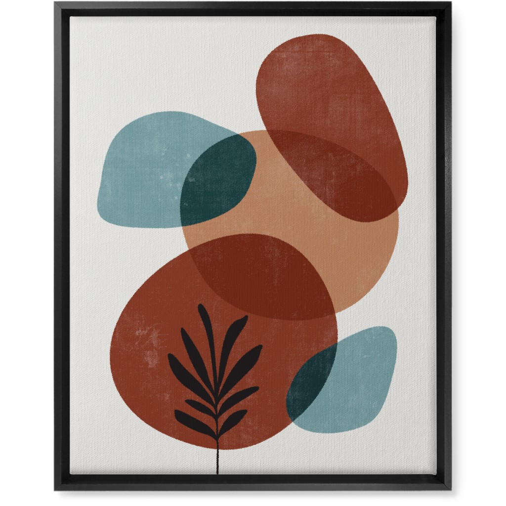 Abstract Leaf Orb - Terracotta and Ivory Wall Art, Black, Single piece, Canvas, 16x20, Brown