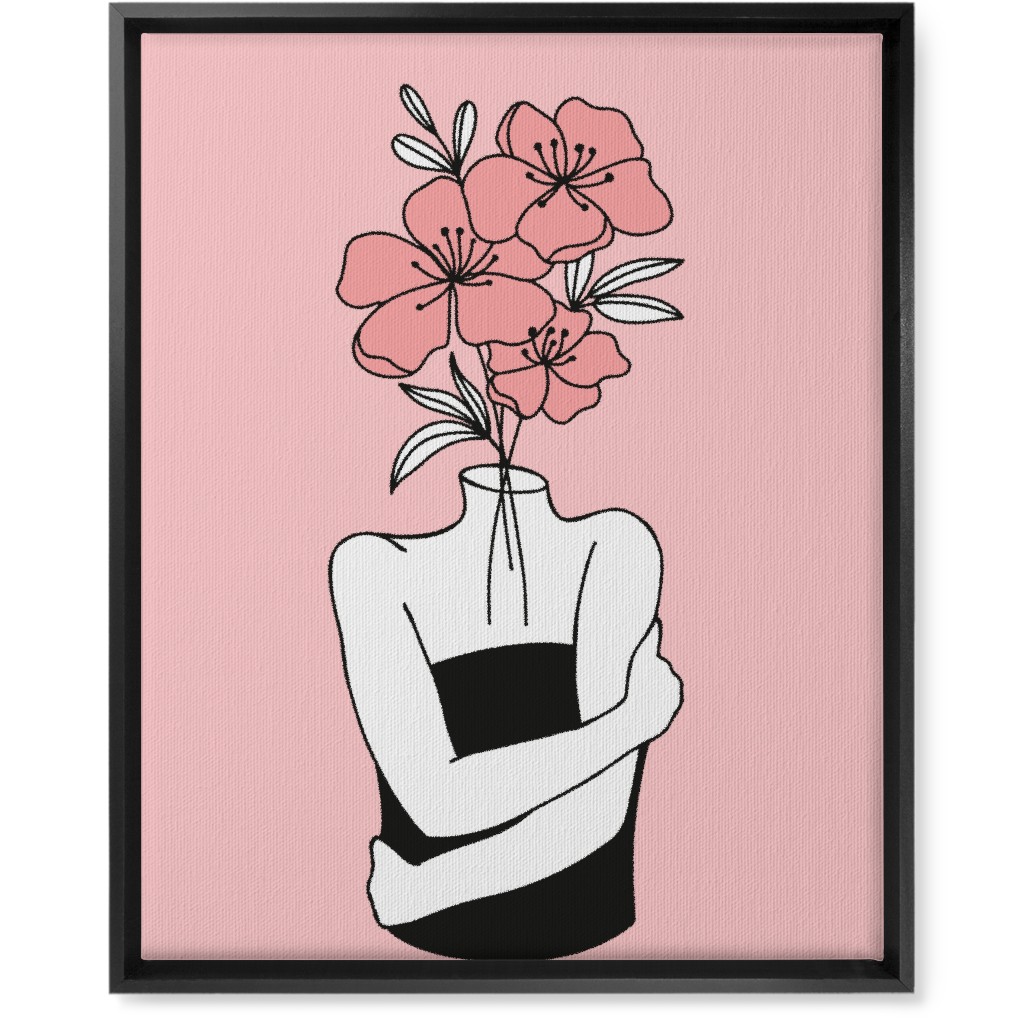 Self Love Feminine Abstract - Pink Wall Art, Black, Single piece, Canvas, 16x20, Pink