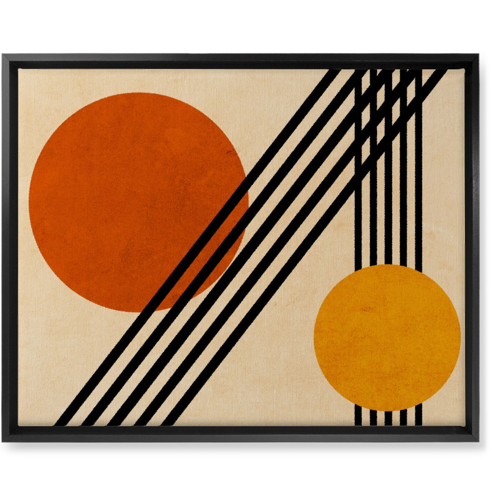 Orbs Abstract Wall Art, Black, Single piece, Canvas, 16x20, Orange, Creamsicle