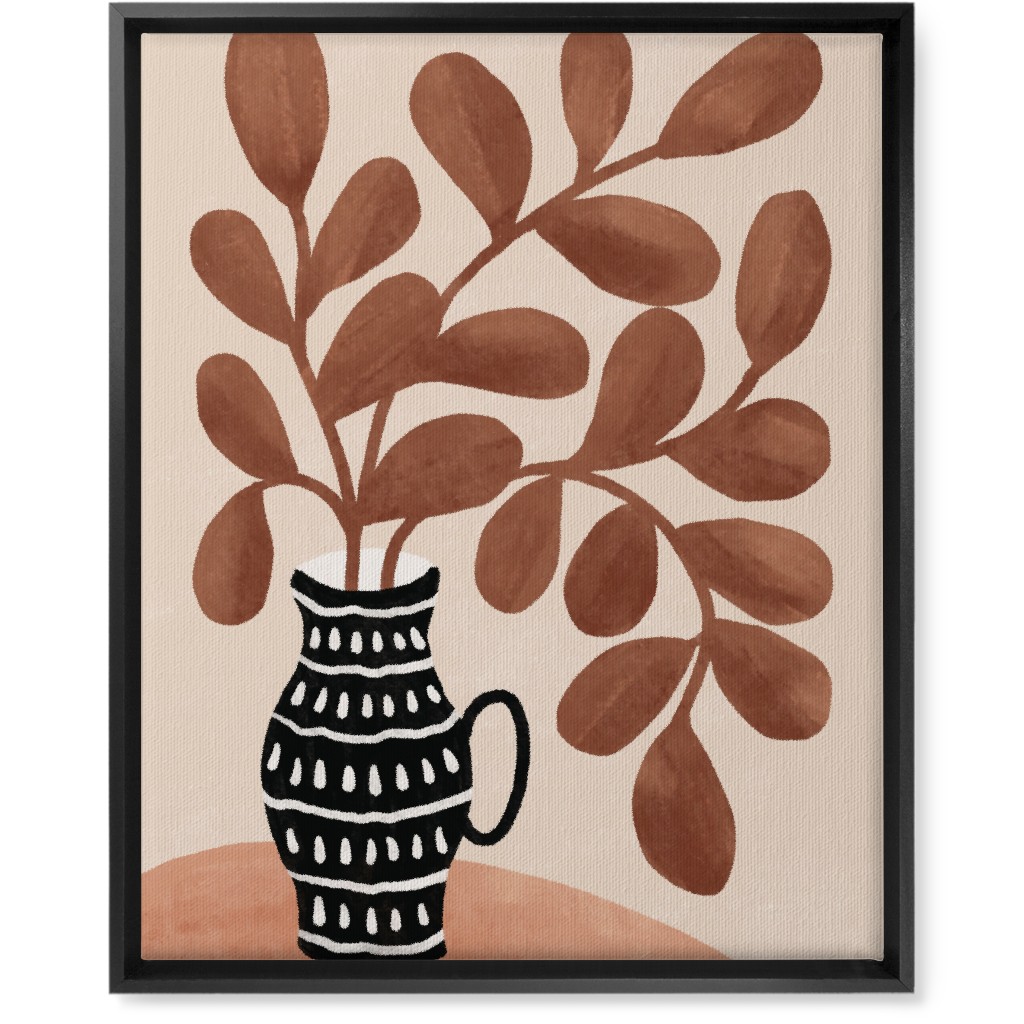 the Vase I - Neutral Wall Art, Black, Single piece, Canvas, 16x20, Brown, Brown