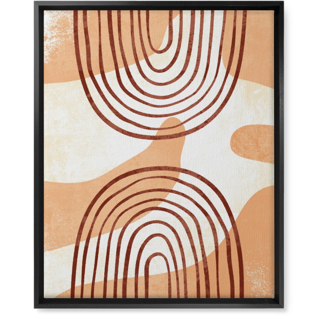 Desert Abstract - Earthy Warm Tones Wall Art, Black, Single piece, Canvas, 16x20, Orange