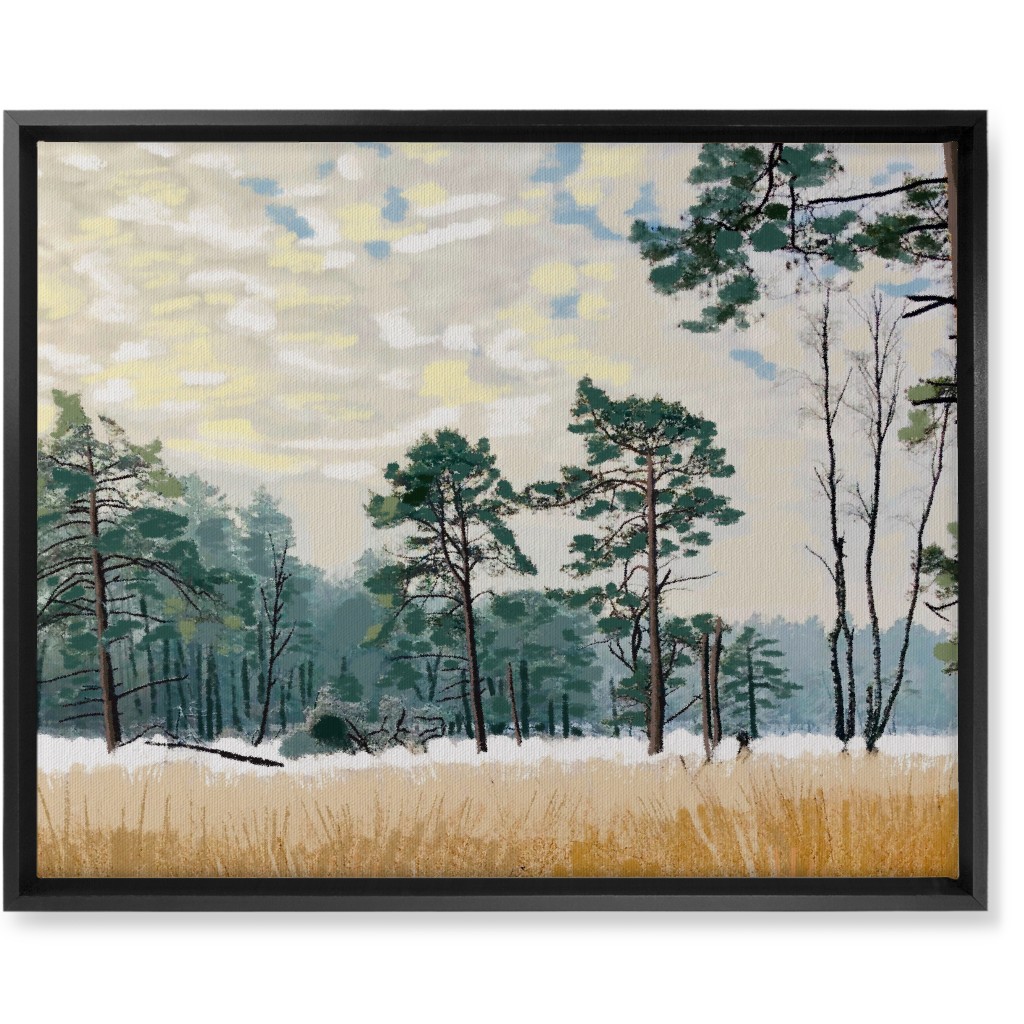 Winter Meadow With Trees