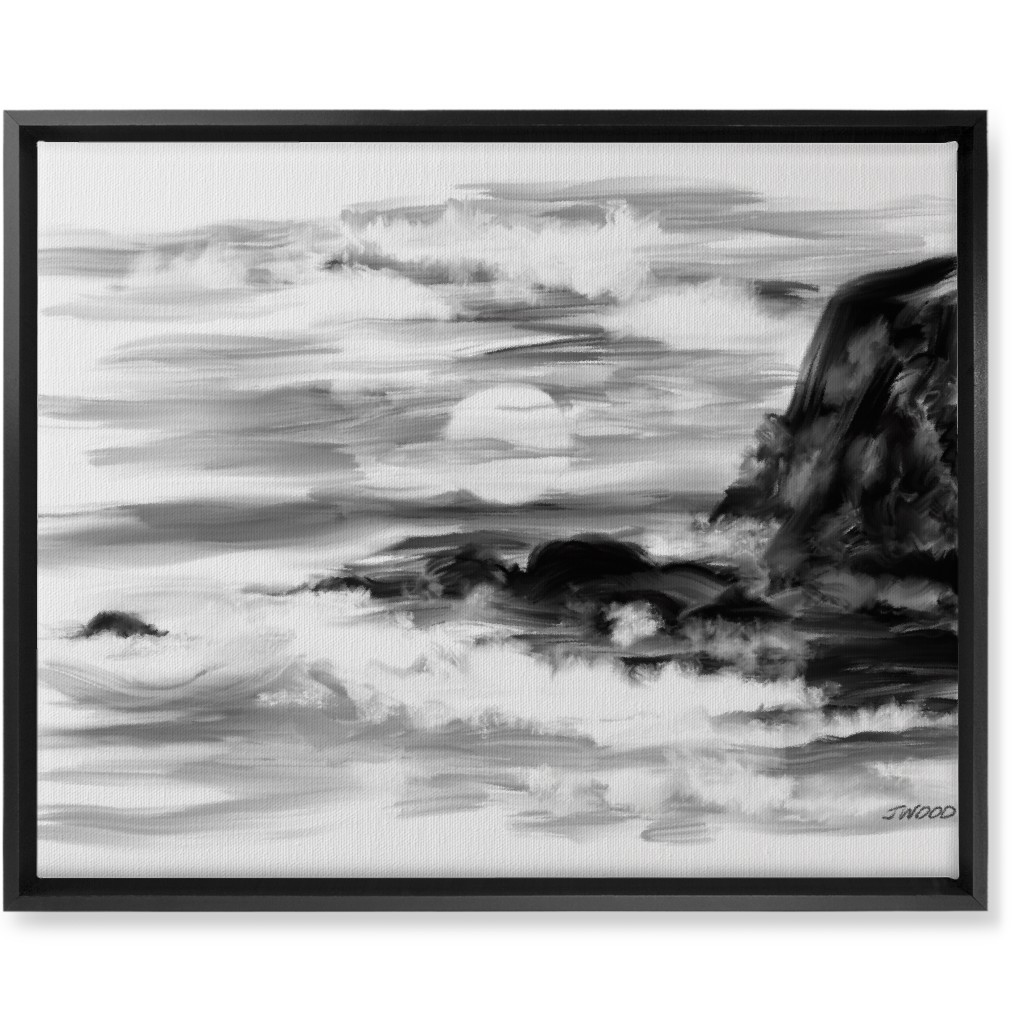 Stormy - Black and White Wall Art, Black, Single piece, Canvas, 16x20, Black, Black