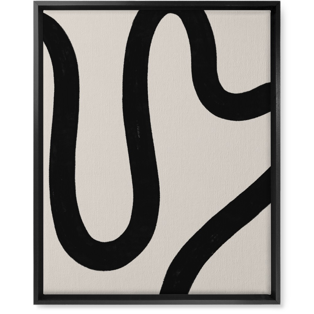 Tangled Brush Strokes Iii Wall Art, Black, Single piece, Canvas, 16x20, Beige, Black