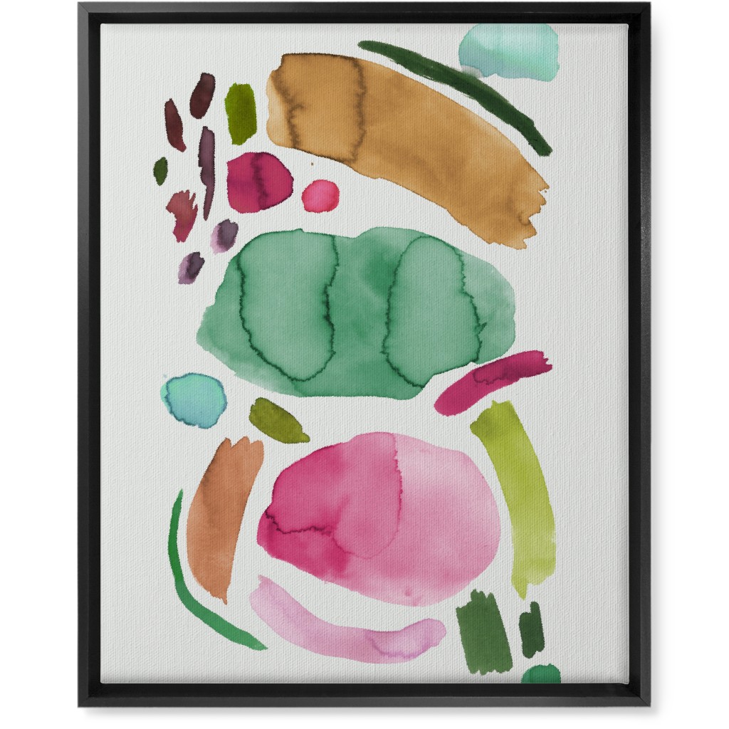 Minimal Watercolor Abstract - Multi Wall Art, Black, Single piece, Canvas, 16x20, Multicolor