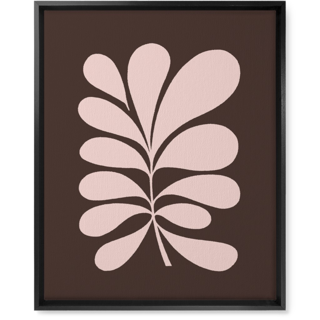 Minimal Foliage - Brown and Pink Wall Art, Black, Single piece, Canvas, 16x20, Brown, Brown