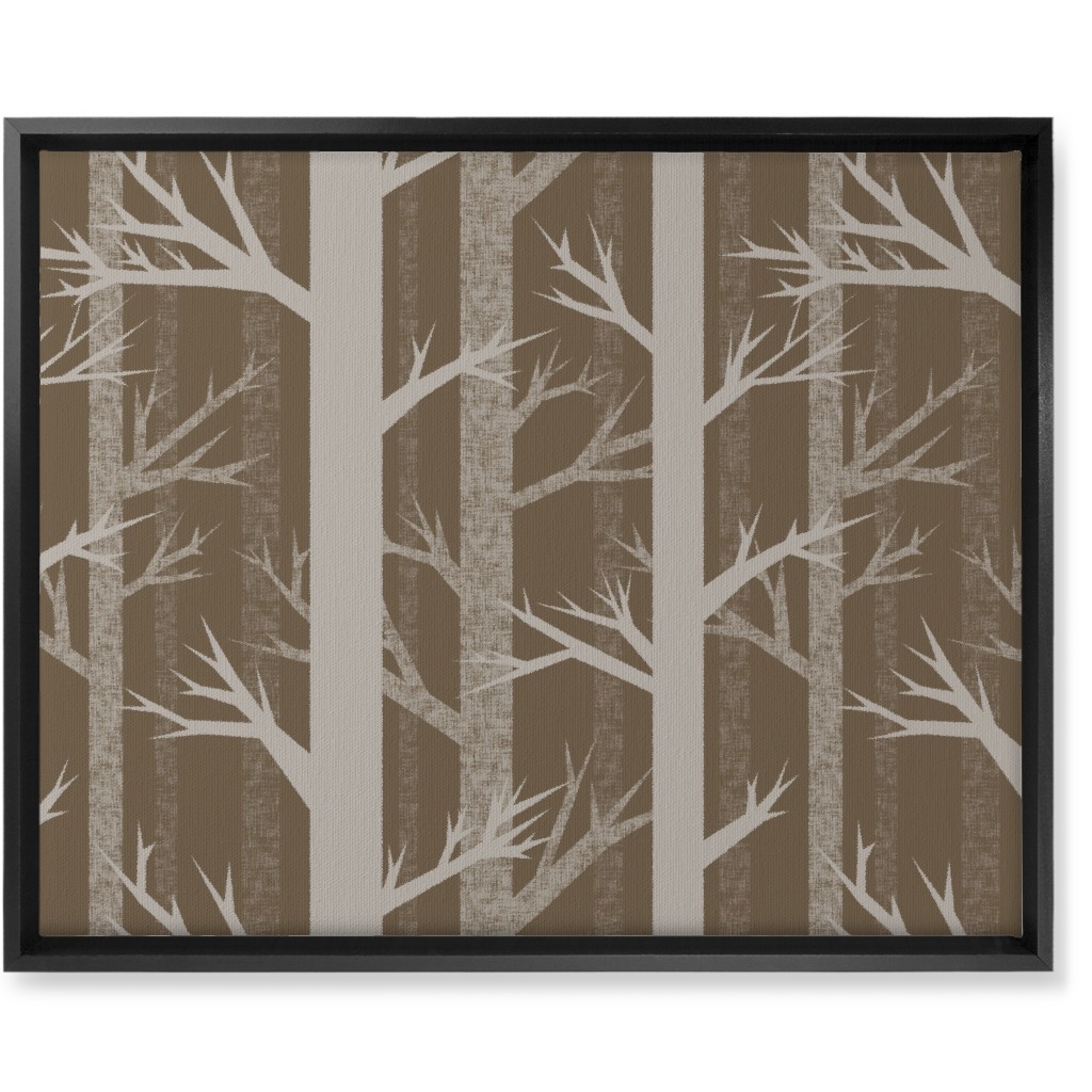 Winter Woods - Fawn Wall Art, Black, Single piece, Canvas, 16x20, Brown