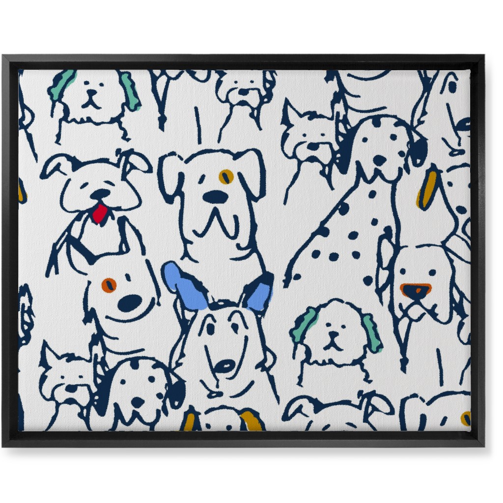 Color Pop Doodle Dogs Wall Art, Black, Single piece, Canvas, 16x20, Multicolor