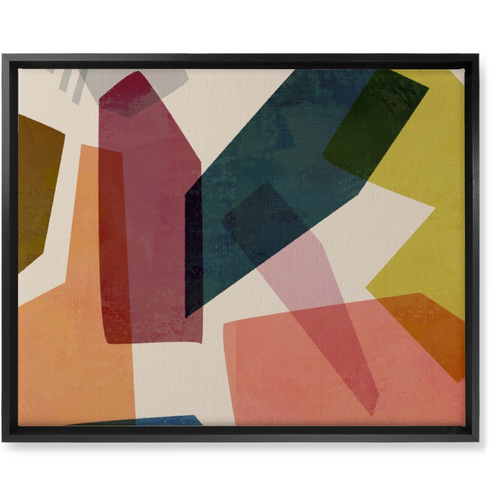 Color Block Wall Art, Black, Single piece, Canvas, 16x20, Multicolor