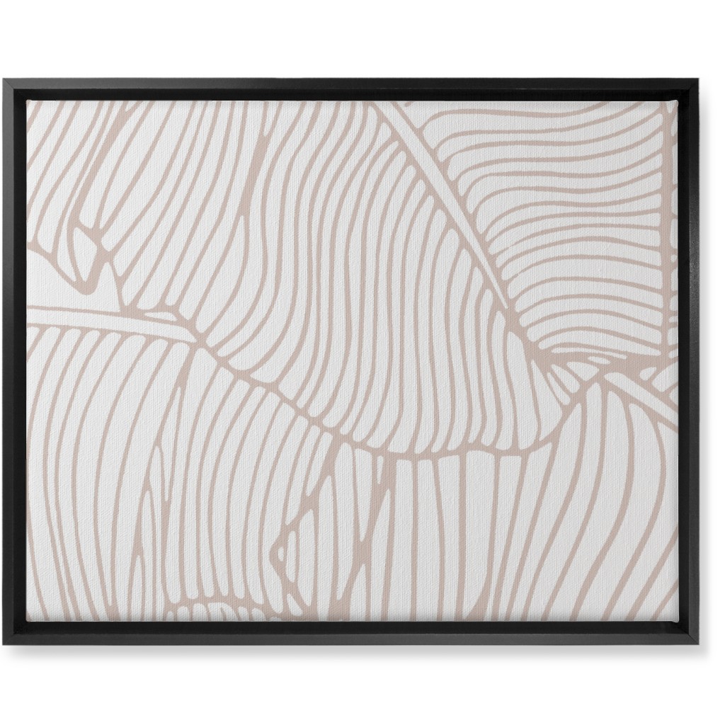 Banana Leaf - Blush Wall Art, Black, Single piece, Canvas, 16x20, Beige, Pearl