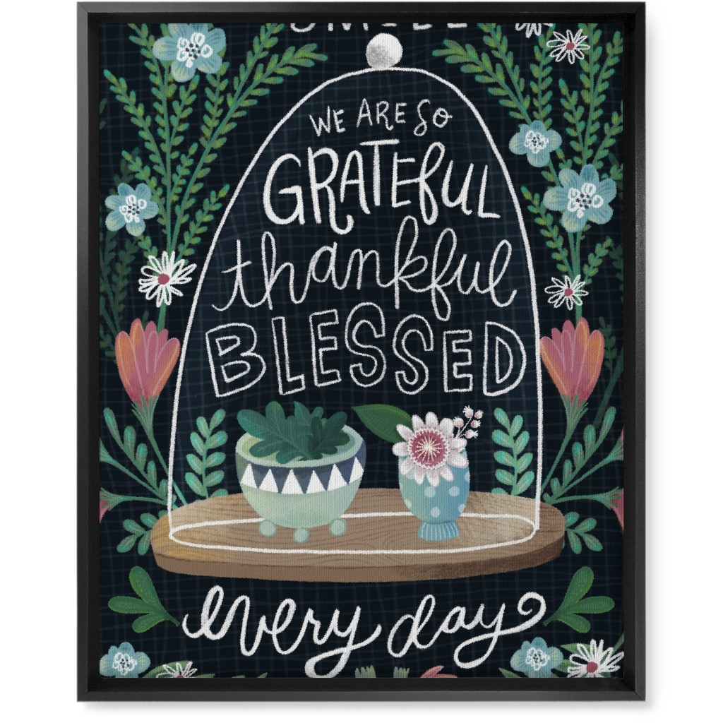 Grateful Every Day - Multi Wall Art, Black, Single piece, Canvas, 16x20, Multicolor