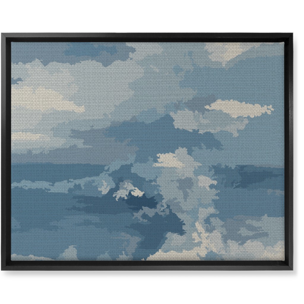 Rough Seas in My Dreams - Blue Wall Art, Black, Single piece, Canvas, 16x20, Blue, True Blue