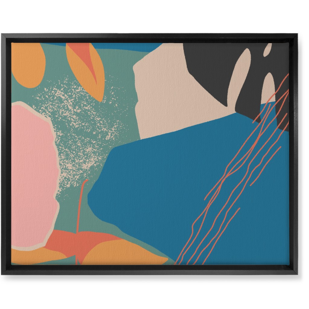 Tropical Garden - Multi Wall Art, Black, Single piece, Canvas, 16x20, Multicolor