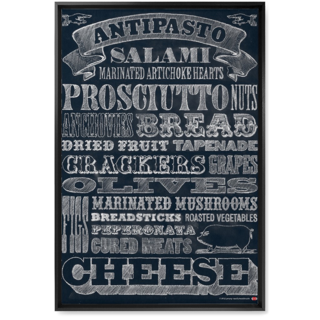 Antipasto - Black & White Wall Art, Black, Single piece, Canvas, 20x30, Black
