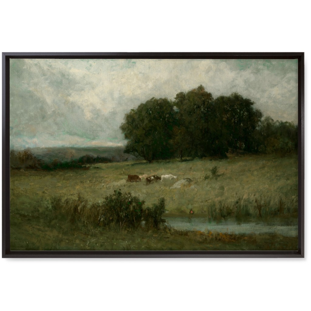 Grazing Fields Wall Art, Black, Single piece, Canvas, 20x30, Green, Classic Green