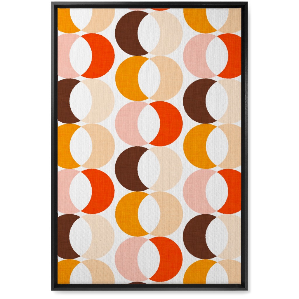 Retro Moon - Warm Wall Art, Black, Single piece, Canvas, 20x30, Multicolor