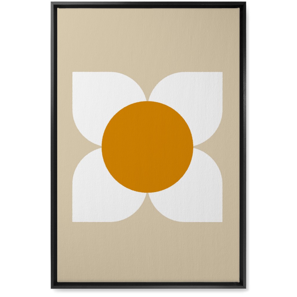 Bold Flower - Beige Wall Art, Black, Single piece, Canvas, 20x30, Beige, Pearl