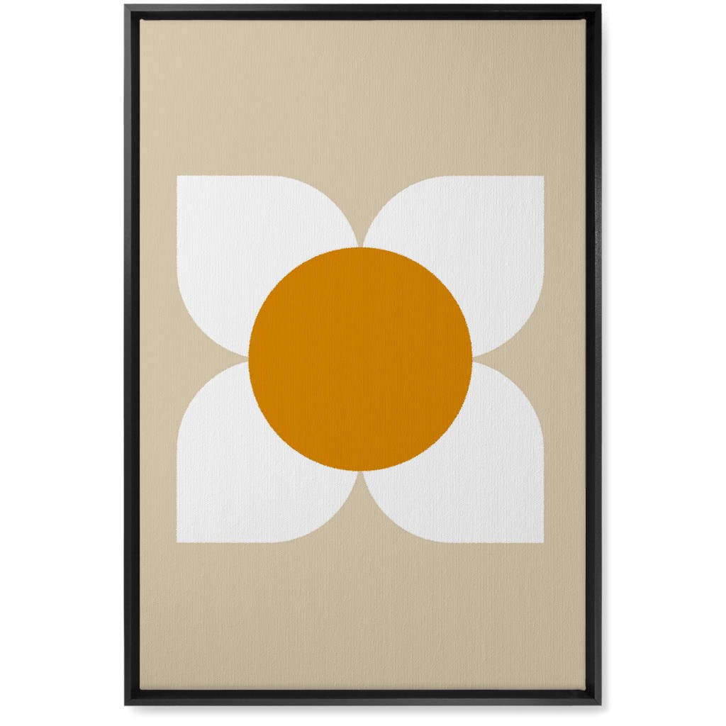 Bold Flower - Beige Wall Art, Black, Single piece, Canvas, 20x30, Beige