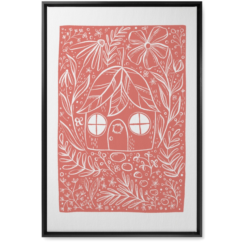 Fairy House - Pink Wall Art, Black, Single piece, Canvas, 20x30, Pink, Bright Pink