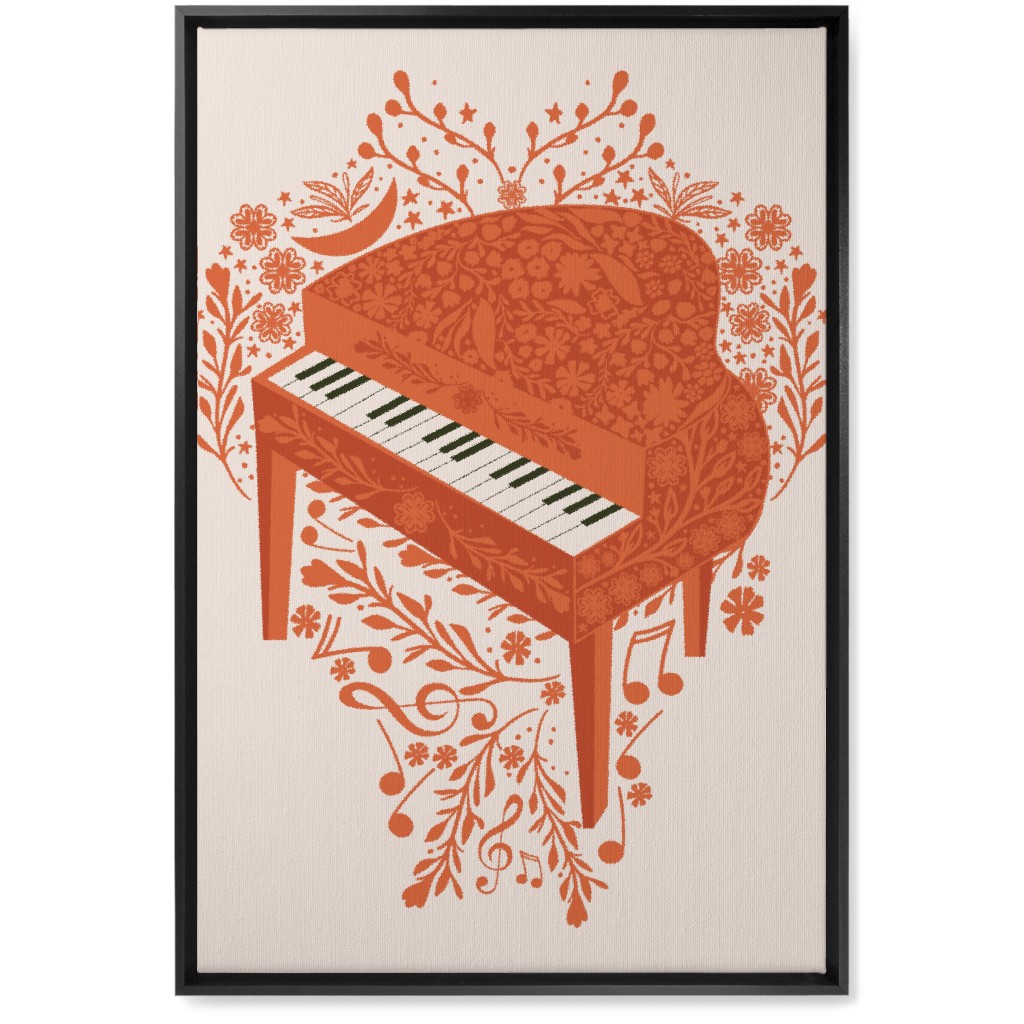 the Grand Piano - Red Wall Art, Black, Single piece, Canvas, 20x30, Red
