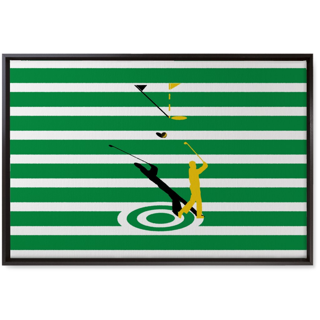 Golf Golden Shot - Green Wall Art, Black, Single piece, Canvas, 20x30, Green