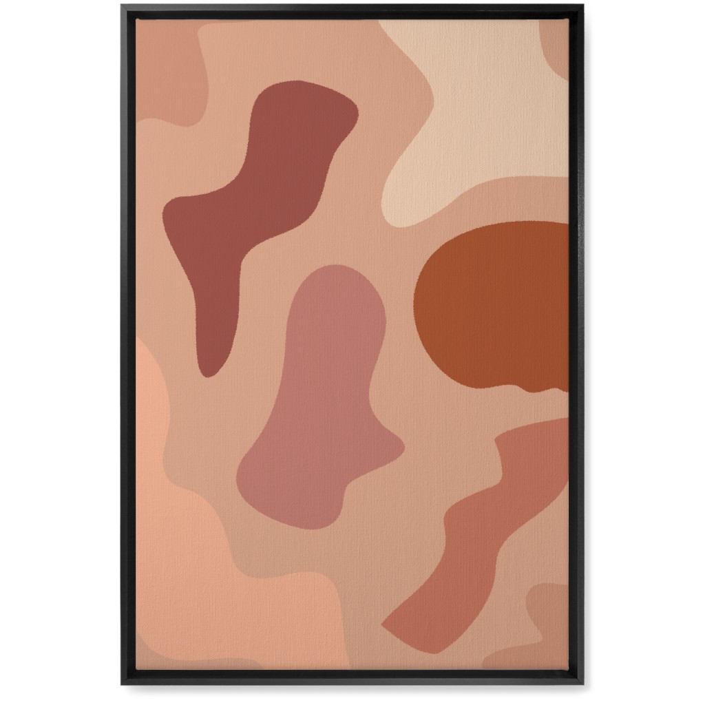 Modern Abstract Canyon - Warm Wall Art, Black, Single piece, Canvas, 20x30, Pink, Bright Pink