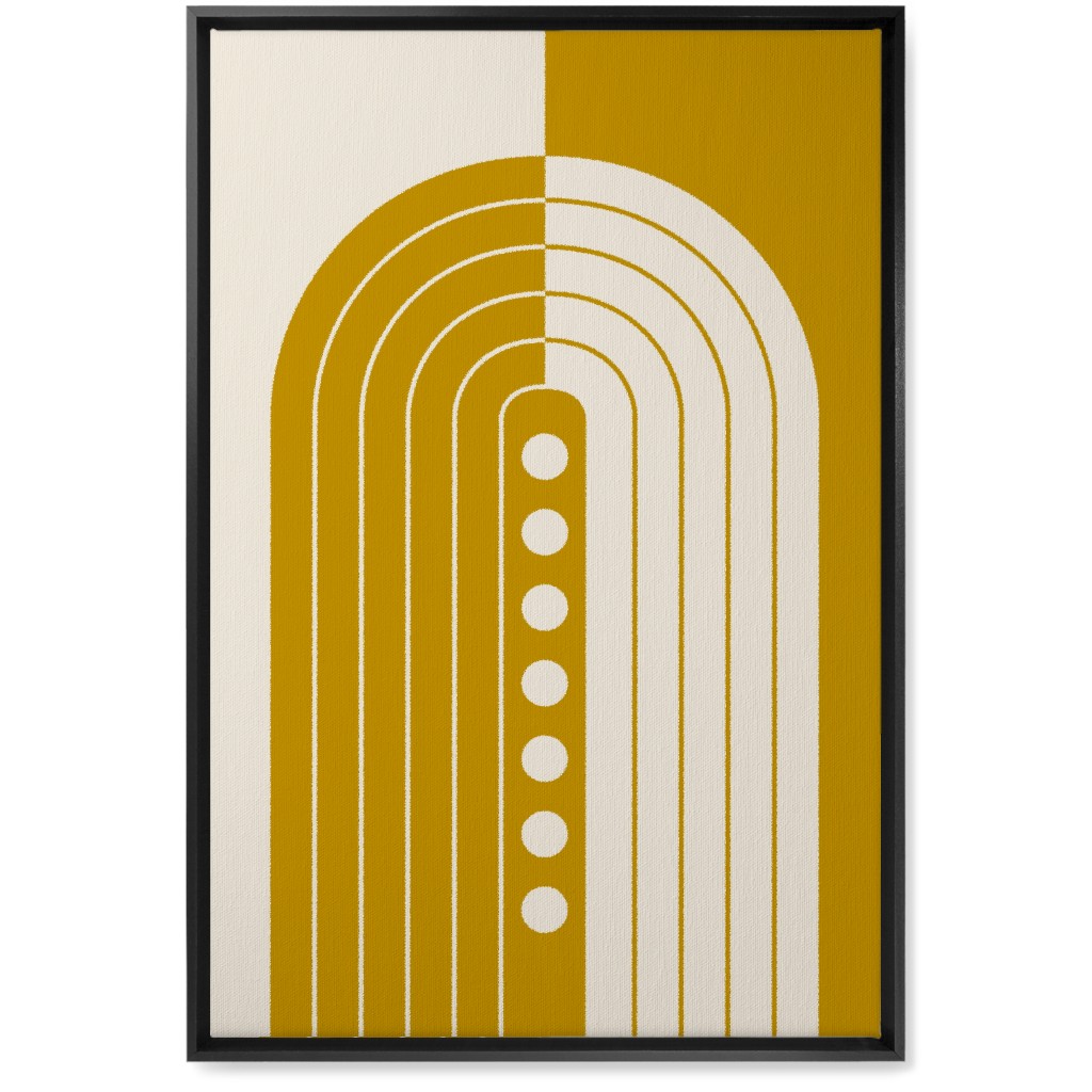 Divided Rainbow - Mustard and Beige Wall Art, Black, Single piece, Canvas, 20x30, Yellow, Classic Yellow