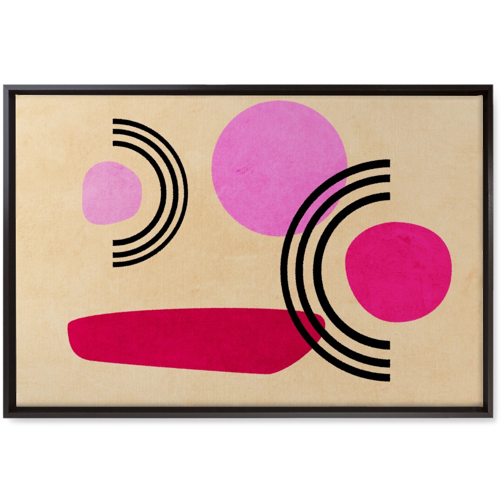 Cups & Saucers Abstract Wall Art, Black, Single piece, Canvas, 20x30, Pink, Candy