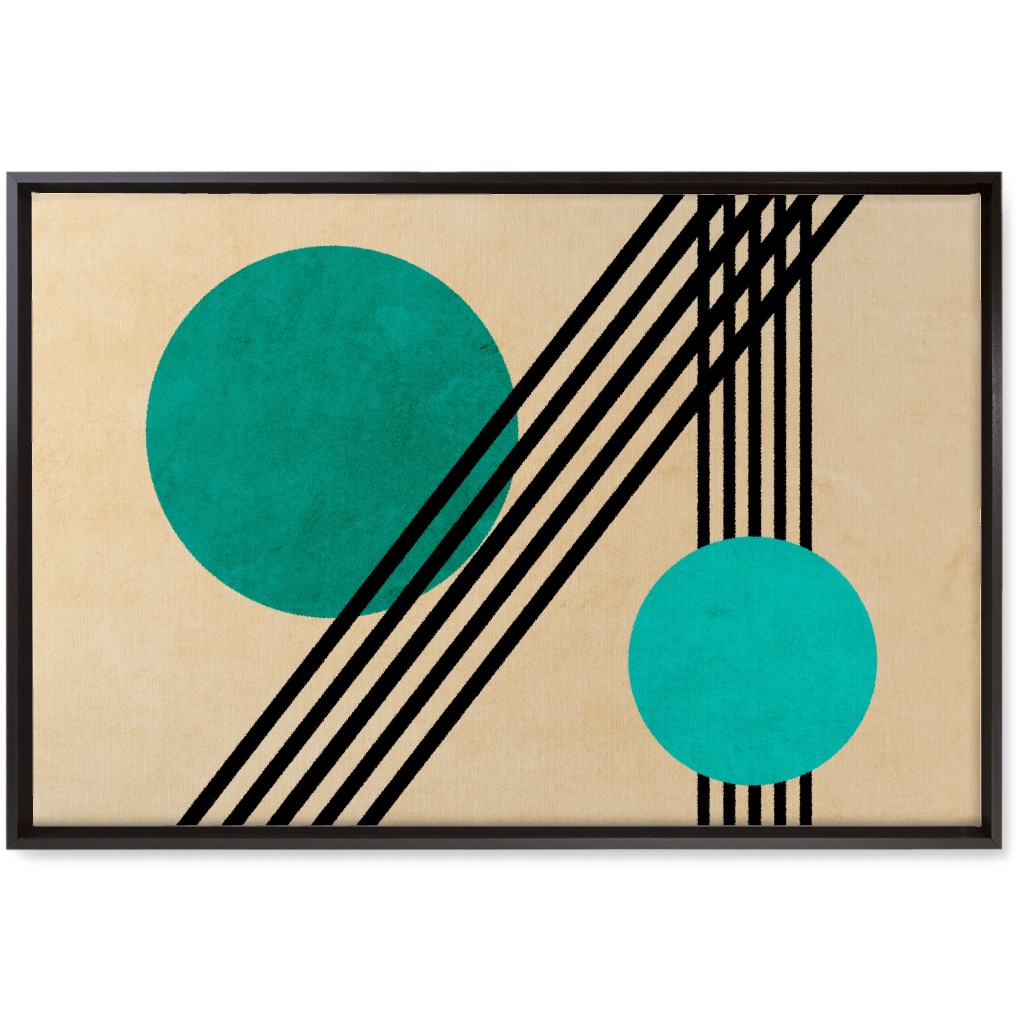 Orbs Abstract Wall Art, Black, Single piece, Canvas, 20x30, Green