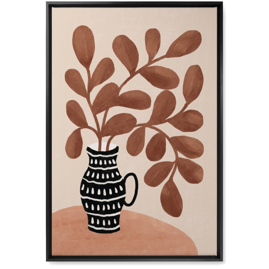 the Vase I - Neutral Wall Art, Black, Single piece, Canvas, 20x30, Brown