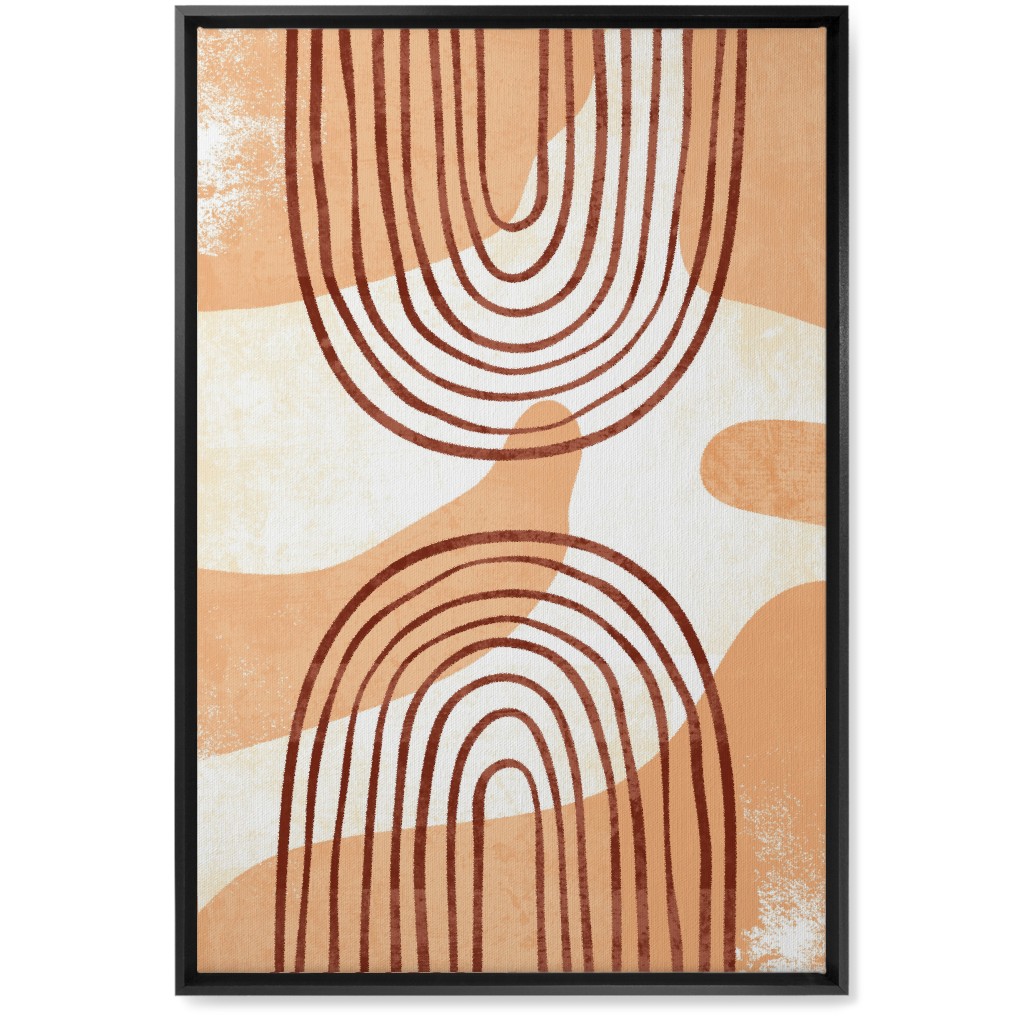 Desert Abstract - Earthy Warm Tones Wall Art, Black, Single piece, Canvas, 20x30, Orange, Orange