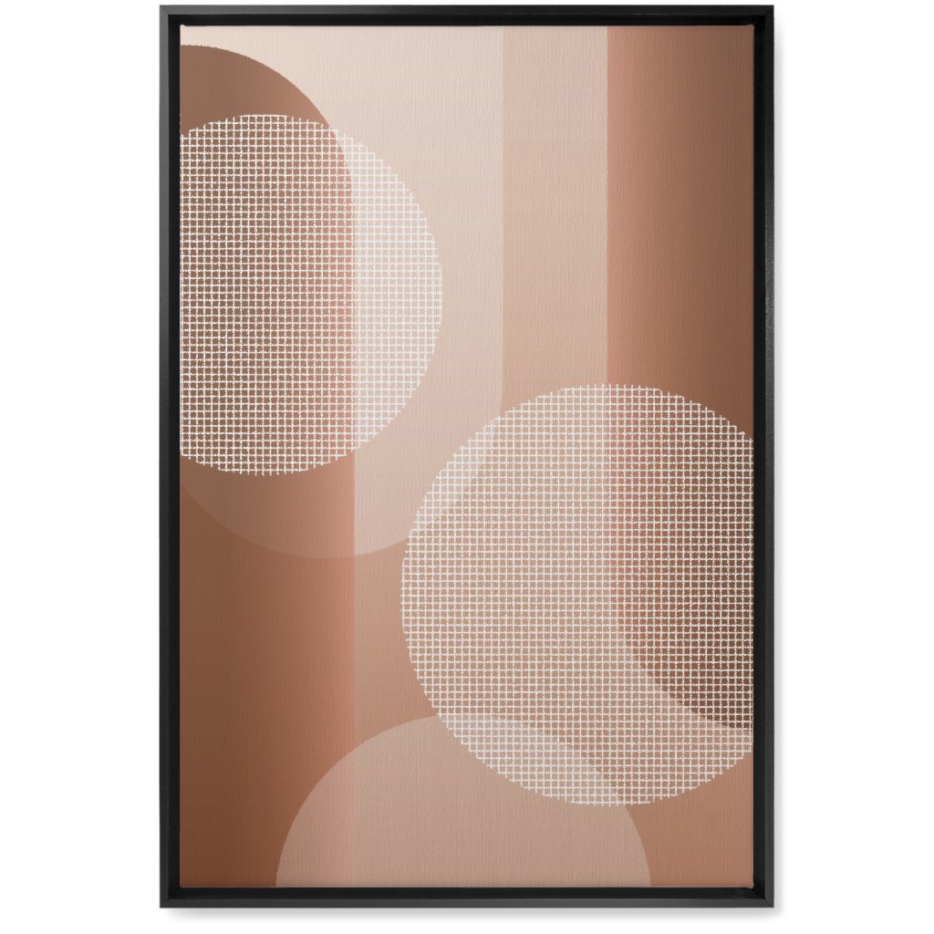Geometric Arches and Circles - Neutral Wall Art, Black, Single piece, Canvas, 20x30, Pink