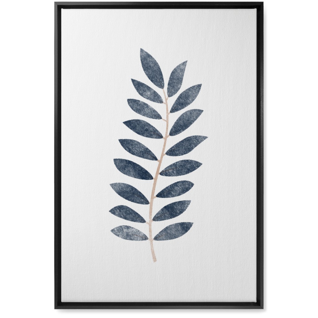 Botanical Leaf Iii Wall Art, Black, Single piece, Canvas, 20x30, Blue