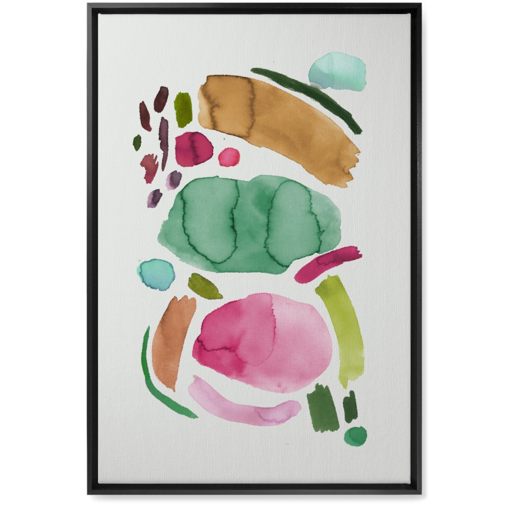 Minimal Watercolor Abstract - Multi Wall Art, Black, Single piece, Canvas, 20x30, Multicolor