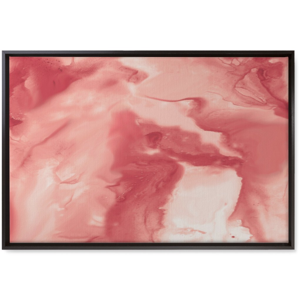 Abstract Watercolor Marble Wall Art, Black, Single piece, Canvas, 20x30, Pink