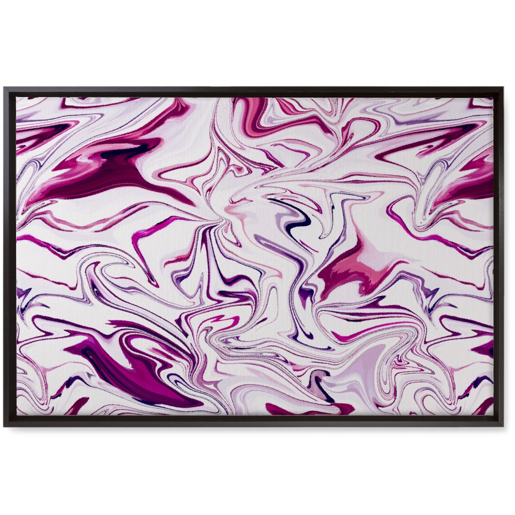 Marble - Mulberry Wall Art, Black, Single piece, Canvas, 20x30, Pink, Bright Pink