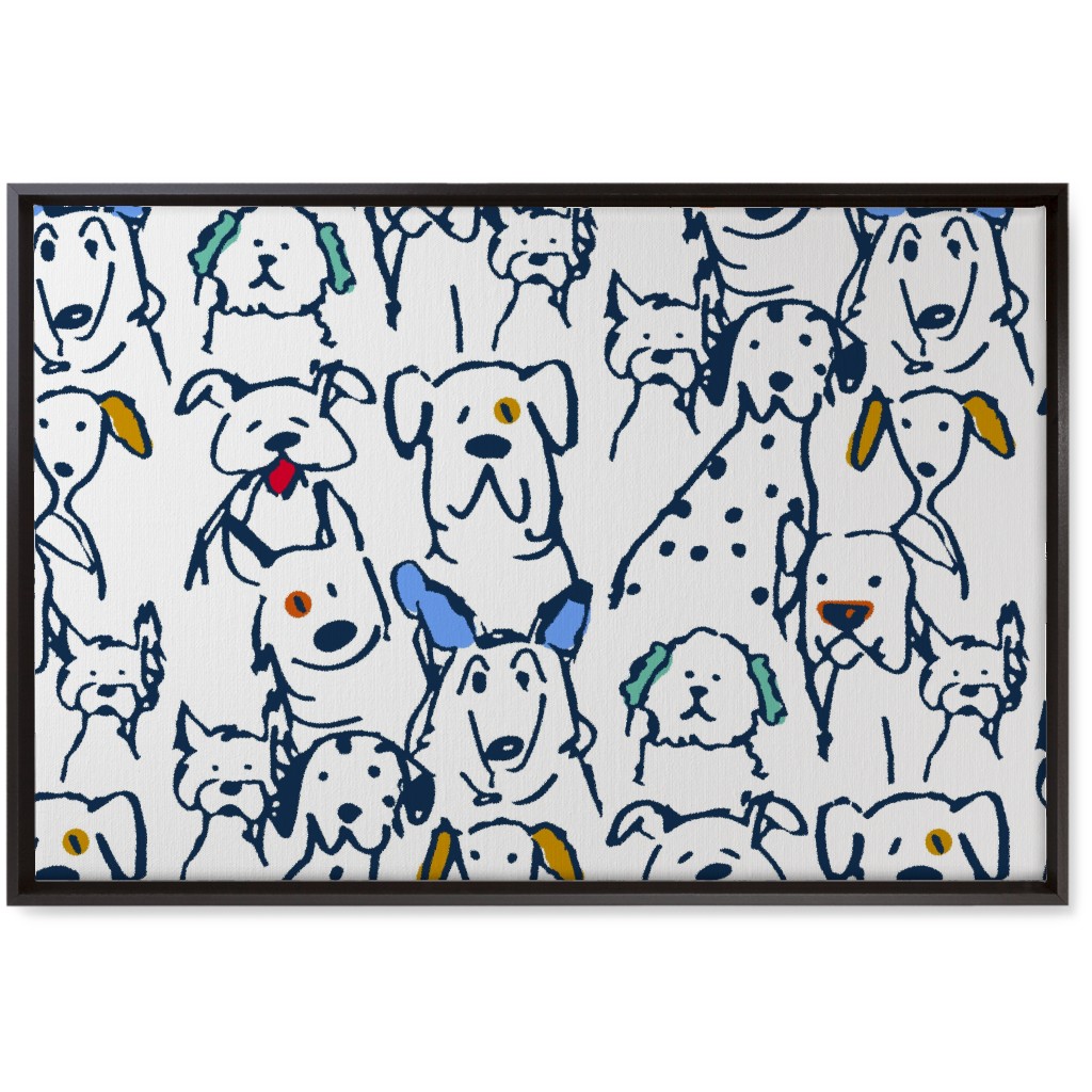 Color Pop Doodle Dogs Wall Art, Black, Single piece, Canvas, 20x30, Multicolor