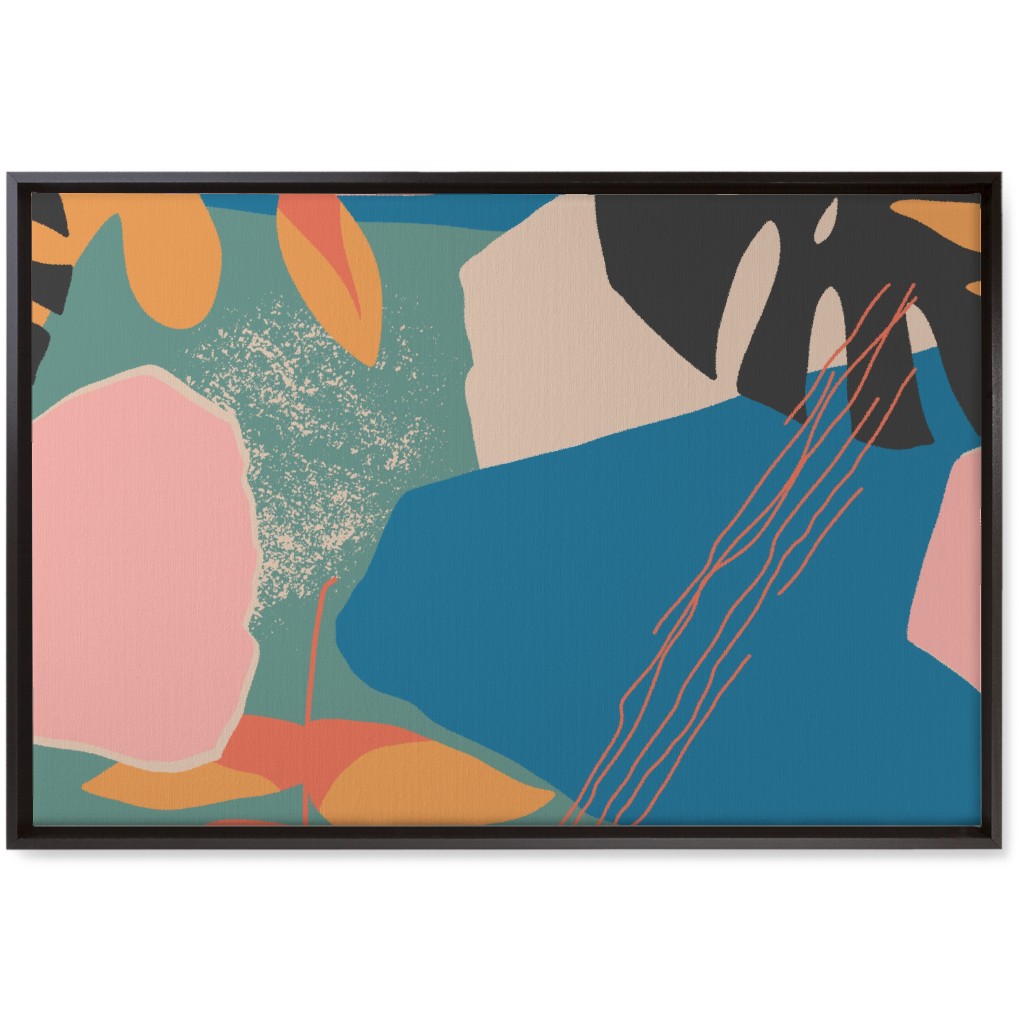 Tropical Garden - Multi Wall Art, Black, Single piece, Canvas, 20x30, Multicolor