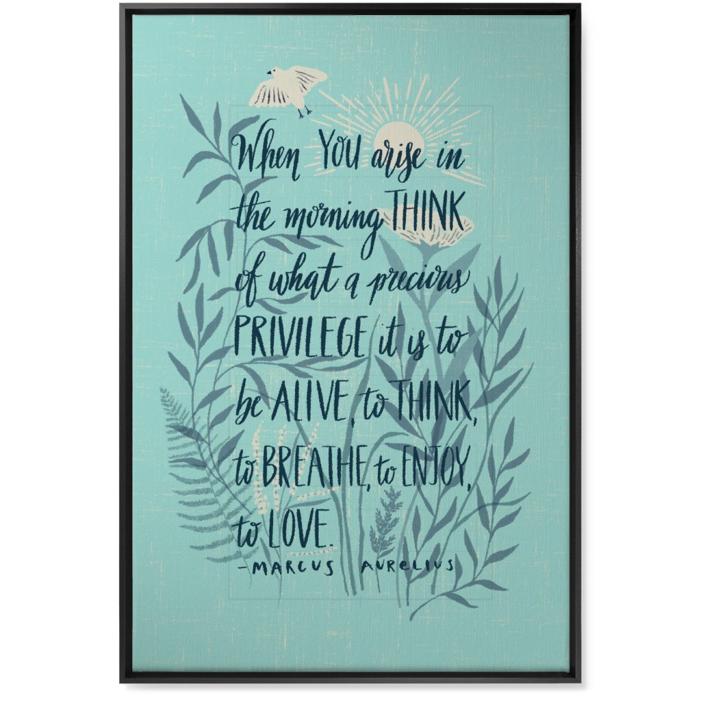 Precious Morning Wall Art, Black, Single piece, Canvas, 24x36, Blue