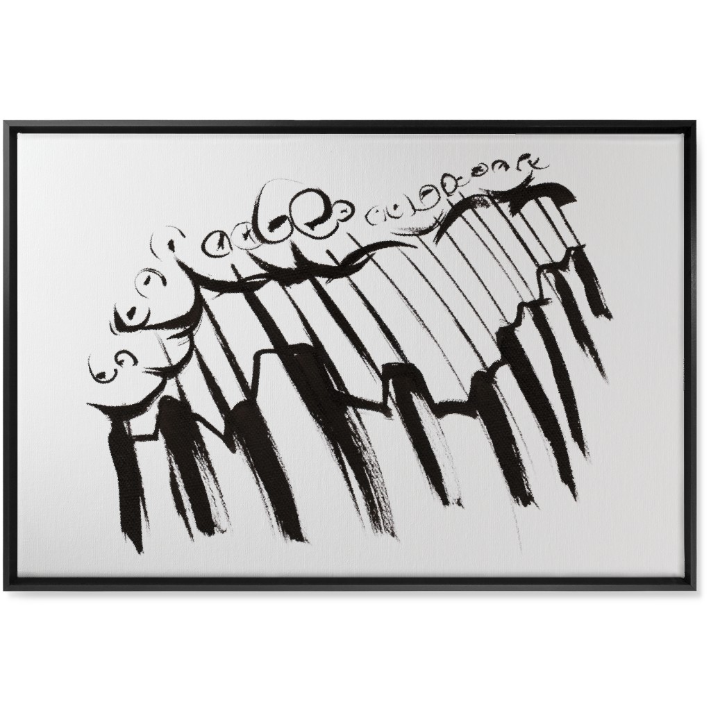 Pianissmo - Black and White Wall Art, Black, Single piece, Canvas, 24x36, White