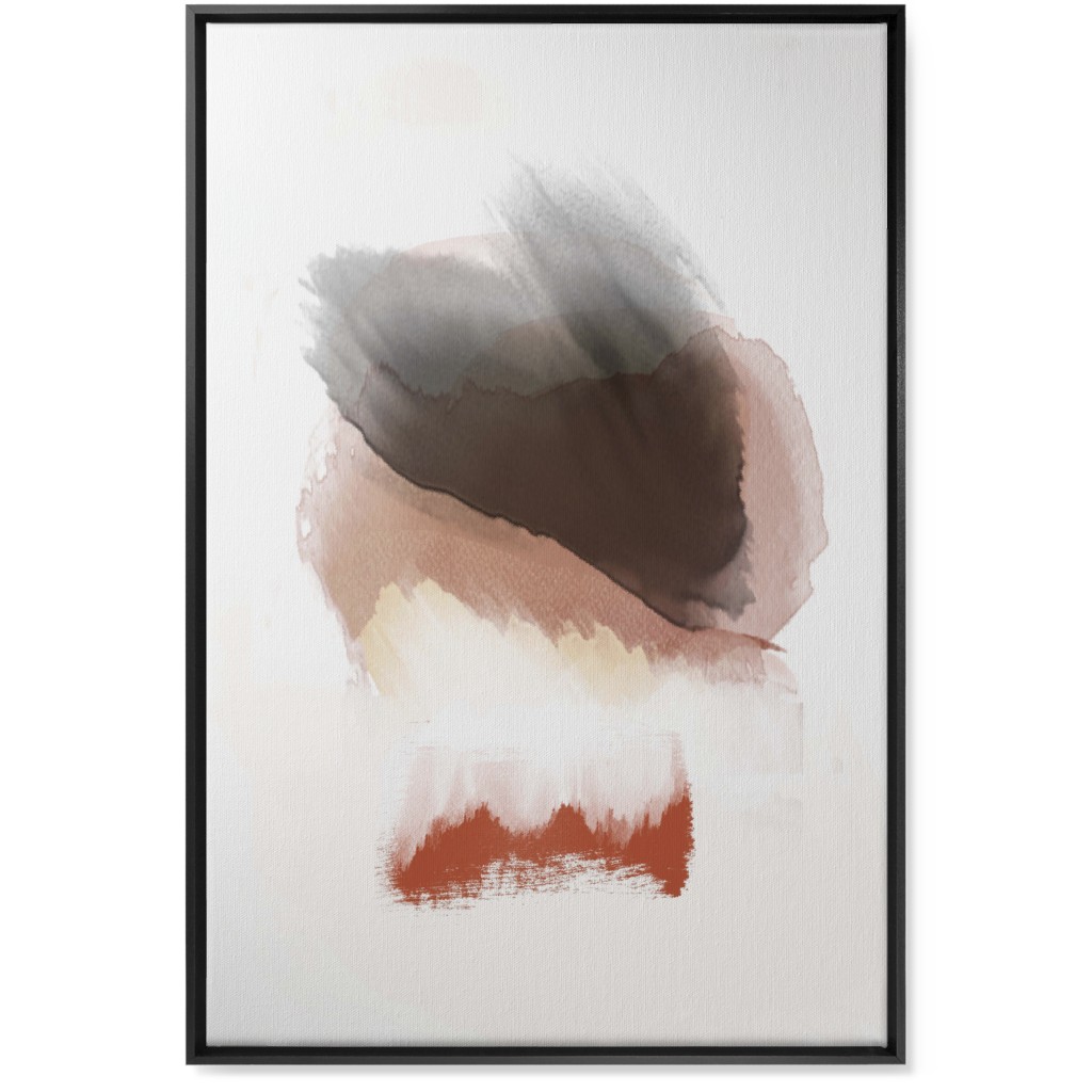 Abstract Sunset - Neutral Wall Art, Black, Single piece, Canvas, 24x36, Pink, Bright Pink